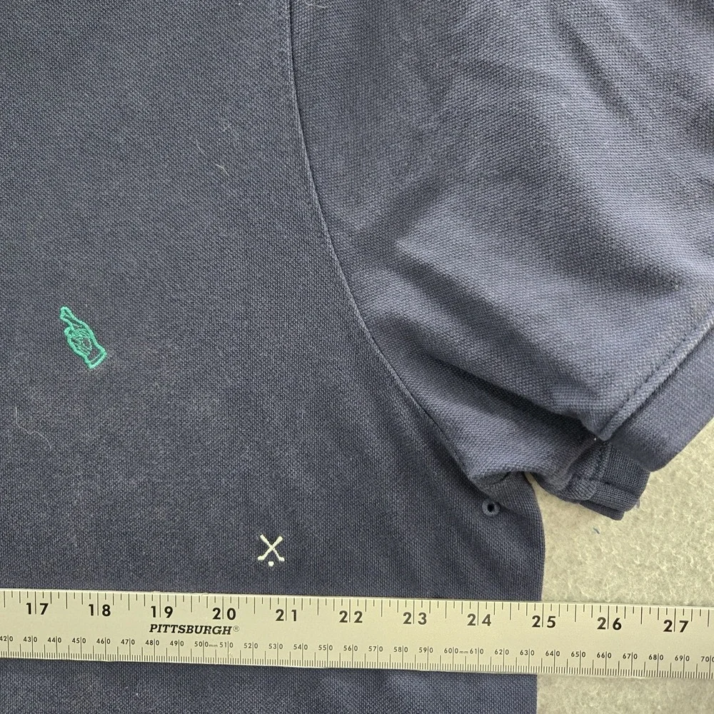 Nike Men Polo 2XL Blue Logo Golf All Over‎ Print Embroidered